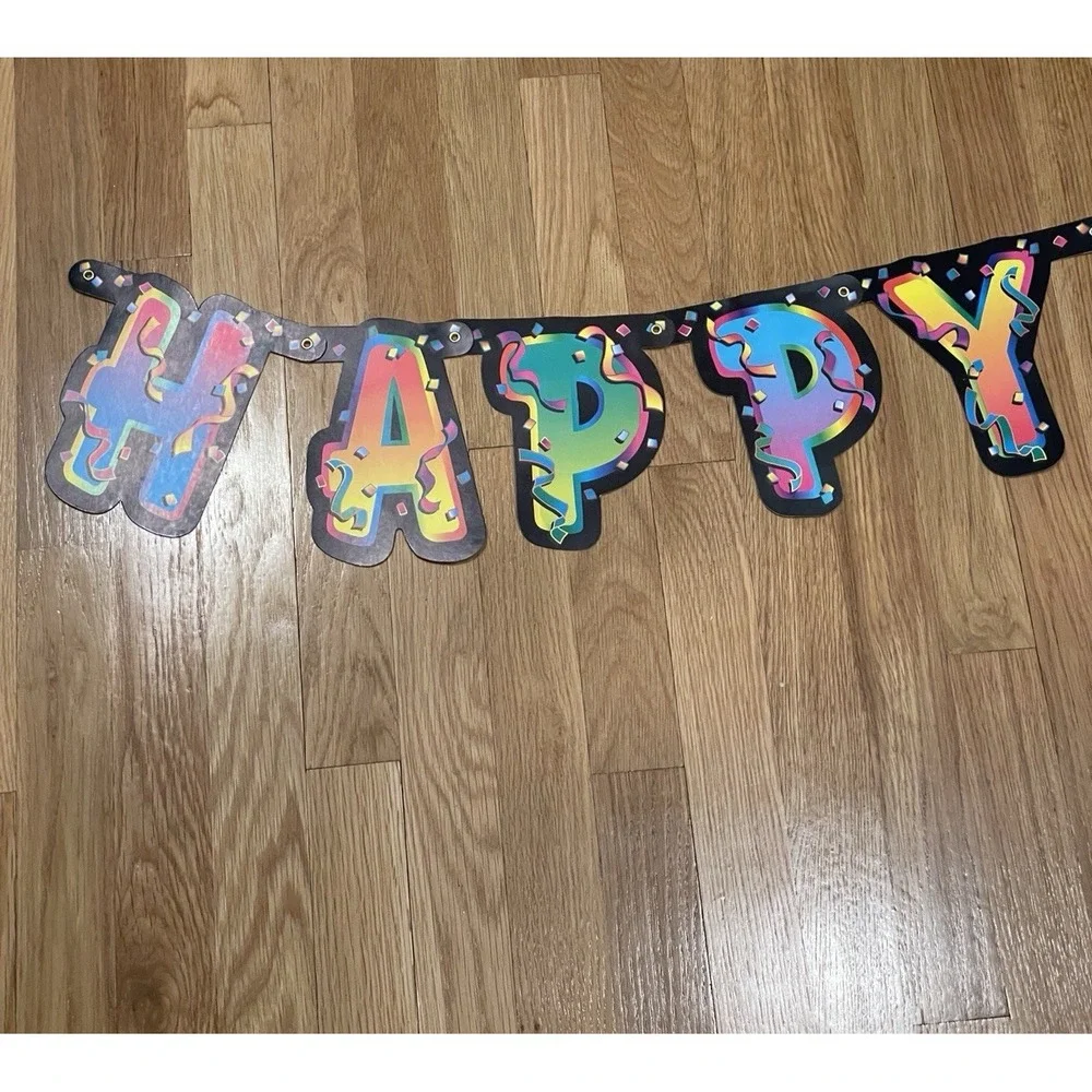 Vintage Beistle Happy New Year Hinged Paper Banner Sign Decoration Streamer 1998
